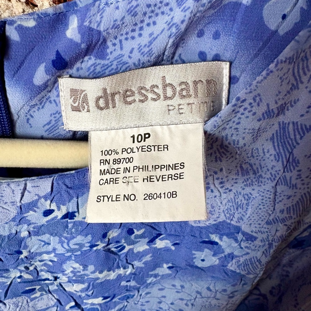 Y2K Dressbarn Blue Floral Midi Dress - Picture 9 of 10